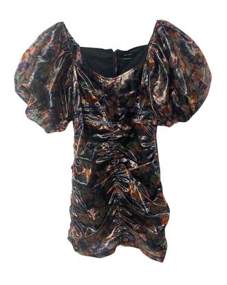 Isabel Marant Puff Sleeve Dress in Multicolor Polyester