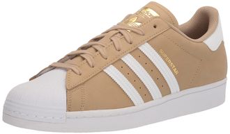 adidas Originals Mens Superstar Sneaker, Beige Tone/White/Gold Metallic, 6