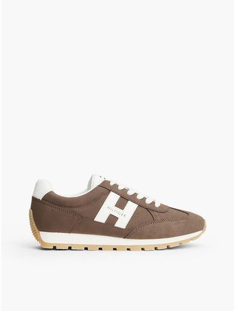 Tommy Hilfiger Womens Hilfiger H-Logo Runner Sneaker - Brown - US 7.5 / EU 38