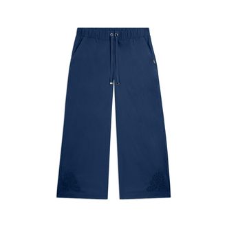 Freddy Pantaloni Cropped con Ricamo Floreale al Fondo