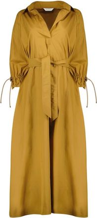 Max Mara Cotton Poplin Maxi Jurk - Dames - Maxi kleedjes - Bruin - XS - Katoen - Kleedjes
