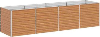 vidaXL Garden Raised Bed Light Brown 320 x 80 x 77 cm Galvanised Steel vidaXL