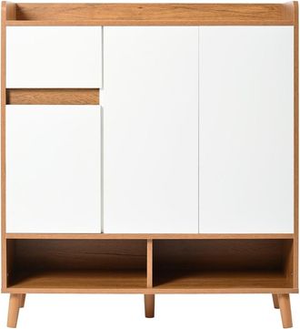 Urban Meuble Zapatero en ca&ntilde;a natural y madera clara