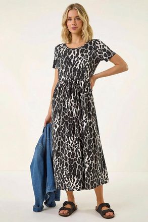 Roman Animal Print Stretch Midi Dress