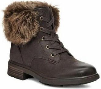 UGG Harrison Lace Tipped 1123289-SLTH Boots Womens Black Leather JOBB2225