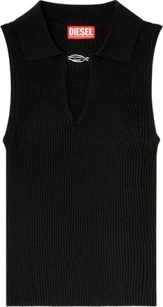 Diesel Top Senza Maniche Rib Polo Lilita - - Tops - Donna - Nero - L
