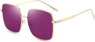 Generic Metal Men and For Women Square Retro Sunglasses Outdoor Vacation Fashion Sports Sunglasses (Color : D, Size : Medium) 2026