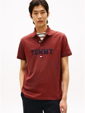 Tommy Hilfiger Mens Regular Fit Monotype Tommy Logo Polo - Red - XXXL