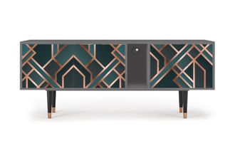 StoryZ Mueble de TV azul-verde 2 cajones y 2 puertas L 170 cm