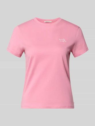 Tom Tailor Denim Regular Fit T-Shirt aus reiner Baumwolle in Pink, Gr&ouml;&szlig;e XS