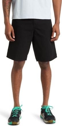 Carhartt Work in Progress Organic Cotton Canvas Carpenter Shorts in Black (Rinsed) at Nordstrom, Size 30