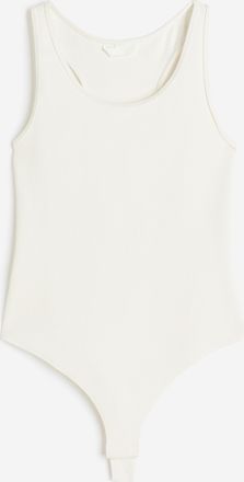 H&M Gerippter Stringbody - White