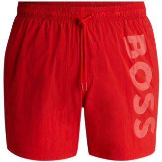 HUGO BOSS Mens Octopus Swim Shorts (Bright Red) - Size Small