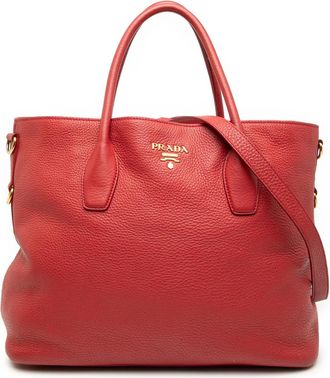 Prada Borsa tote Vitello Daino Open convertibile 2000-2025 - Rosso