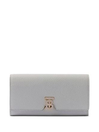 Burberry logo-plaque grained leather wallet - Grey