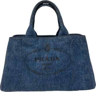 Prada Canapa Denim Tote Bag (Pre-Owned)