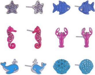 Hallmark 6 Pack Sea Life Stud Earring Set in Multicolored at Nordstrom