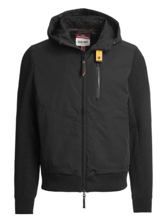 Parajumpers Ribgebreid jack met capuchon - Zwart