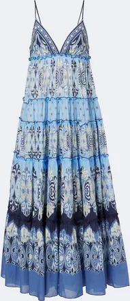 La DoubleJ Nymph printed tiered cotton maxi dress