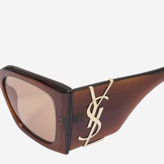 Saint Laurent Womens Sunglasses Blaze Crystal Brown Acetate