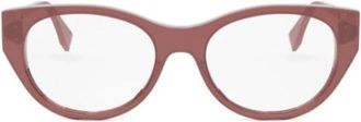 Fendi Oval Optical Frame FF Diamonds - Dames - Brillen - Roze - 53 MM - Accessoires