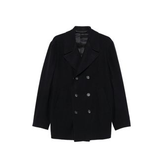 Canali Logo-patch Double-breasted Peacoat
