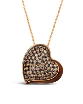 Le Vian Godiva 14K Rose Gold 0.09 Ct. Tw. Diamond & Enamel Pendant