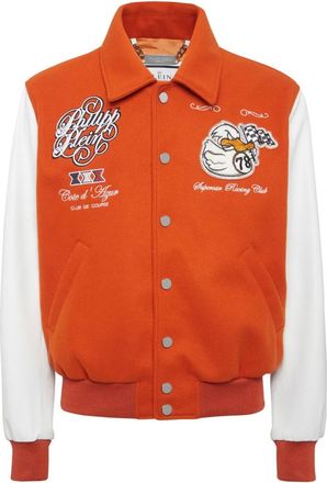 Philipp Plein Jassen, Heren, Oranje, 4Xl, Wol, Bomber Duck