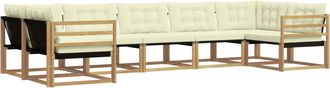 vidaXL Conjunto De Sof&aacute;s De Exterior 7 Uds. Blanco Y Crema Vidaxl