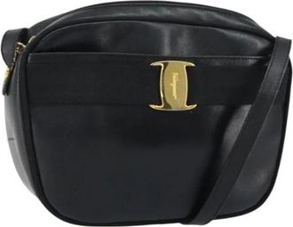 Ferragamo Pre-owned Leren Crossbodytas - Dames - Vintage Schoudertas - Zwart - ONE Size - Leer - Vintage