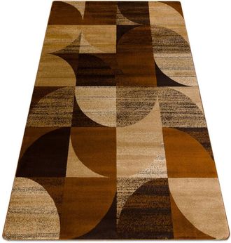 RugsX Rugsx - Carpet royal H387 Geometric - brown / mustard beige brown 150x230 cm