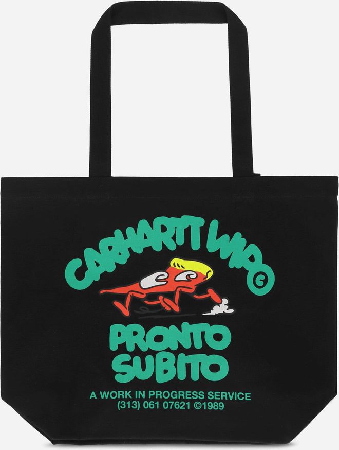 Canvas Graphic Tote Pronto Print / Black
