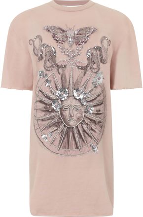 Philipp Plein Open Back T-Shirt Dress Butterfly Tattoo