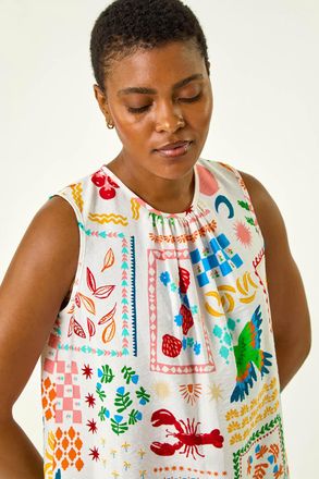 Roman Holiday Print Vest Top