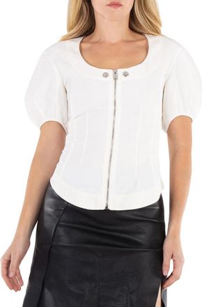 Stella McCartney Stella Mccartney Ladies White Puff-Sleeved Crewneck Blouse, Brand Size 36 (US SIze 2)