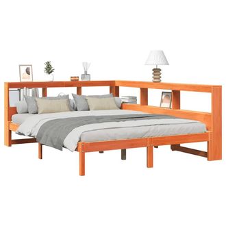 Berkfield Home Decorative Bookcase Bed without Mattress Wax Brown 140x200 cm Sol