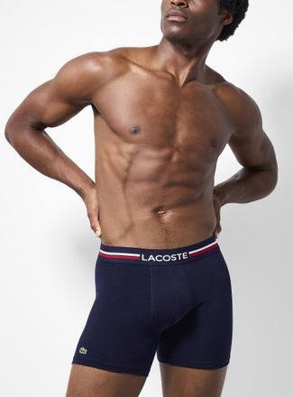 Lacoste Mens 5 blue-hued stretch boxer brief Cotton