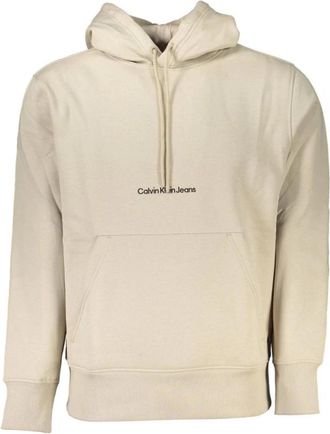 Calvin Klein Sweatshirt met lange mouwen - Heren - Hoodies - Beige - 2XL - Katoen - Hoodies & sweatvesten