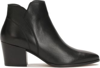 Kazar Enkellaarzen met een brede hak - Dames - Cowboylaarzen - Zwart - 39 EU - Leer - Schoenen
