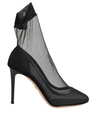 Dolce & Gabbana Black Nylon Stretch Mesh Sock Boots Womens Shoes (Pre-Owned)