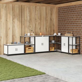 Berkfield Home Kitchen Storage Shelf with Storage White Steel