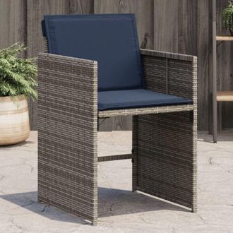 vidaXL Vidaxl - Sedie da Giardino con Cuscini 4pz Grigio in Polyrattan