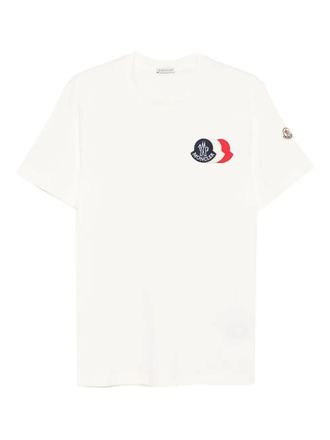 Moncler logo-patch T-shirt - men - Organic Cotton - XXXL - White