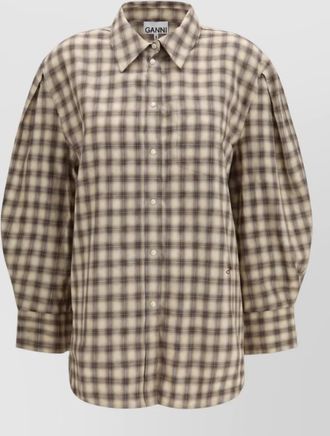Ganni checked cotton shirt