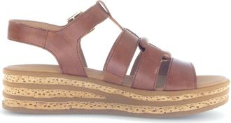 Gabor Bruine Sandaal - Dames - Sandalen - Bruin - 39 EU - Leer - Schoenen