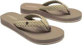 Cobian Womens Braided Bounce Flip Flop In Cream