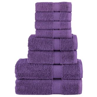 vidaXL Set Asciugamani Solund 8 Pz Viola 600 Gsm - Vidaxl
