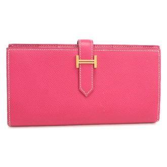 Herm&egrave;s Pink Rose Tyrien Long Wallet (Bi-Fold) (Pre-Owned)