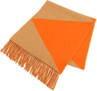 Hermès Sciarpa Muffler in cashmere con motivo Casaque Chevron 2010-2025 - Marrone