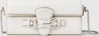 Gucci Wallet On Chain With Horsebit, White, Leather